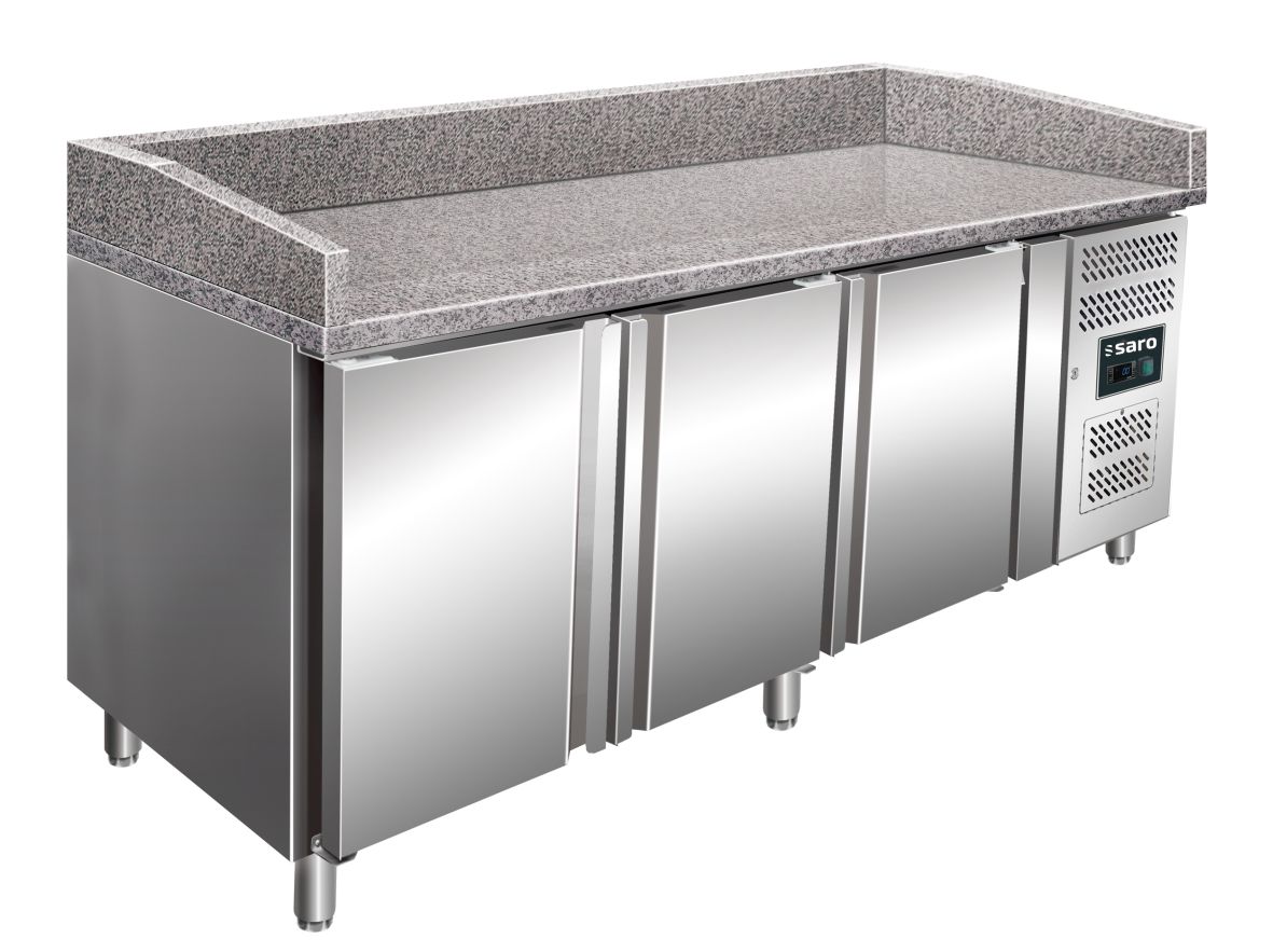 TABLE A PIZZAS MARBRE 3 PORTES FROID POSITIF 580L T°-2°C/10°C R134a