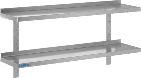 ETAGERE MURALE INOX 2 NIVEAUX 1400X400MM