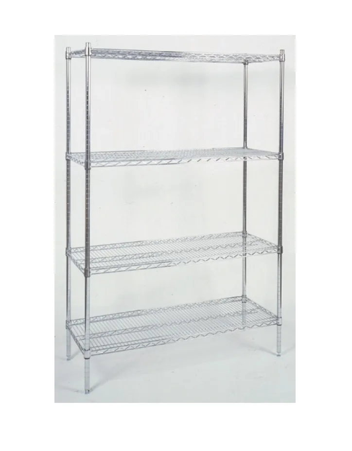 ETAGERE SUR PIED 4 NIVEAUX CHROME 1525X450X1800MM CAP: 160KG/NIV